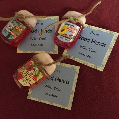 Staff Giveaway Ideas, Hand Sanitizer Marketing Ideas, Sunday School Teacher Appreciation Gifts, Sanitizer Gift Ideas, Hand Sanitizer Gift Ideas, Dsp Week, Sunday School Teacher Appreciation, Church Gifts Ideas, Sunday School Teacher Gifts