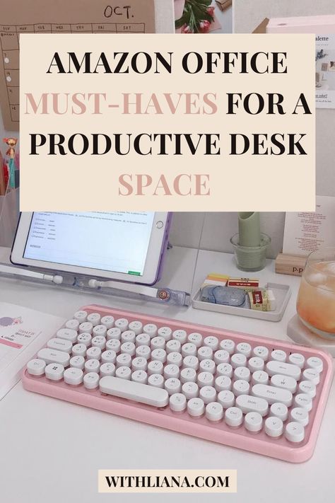 Work Desk Organization, Amazon Office, Organized Desk, Work Office Decor, Cozy Home Office, Cubicle Decor, Working At Home, Office Inspo, Office Makeover