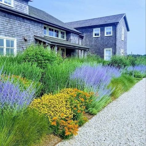 Coastal Landscaping Ideas, Cottage Front Yard, Rustic Treehouse, Sloped Front Yard, Beach House Landscaping, Front Yard Makeover, Brindleton Bay, Coastal Landscaping, Backyard Ideas For Small Yards