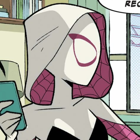 Gwen Spiderman Pfp, Gwen Stacy Comic Pfp, Pfp Spiderman Girl, Gwen Stacy Comic Icons, Spidergwen Pfp, Spider Gwen Pfp, Spiderwoman Pfp, Spider Gwen Icon, Pfp Spiderman