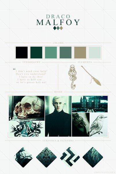 Malfoy Character Mood Boards, Modern Hogwarts, Slytherin Things, Malfoy Aesthetic, Classe Harry Potter, Harry Potter Colors, Apartment Hacks, Draco Malfoy Aesthetic, Slytherin Pride