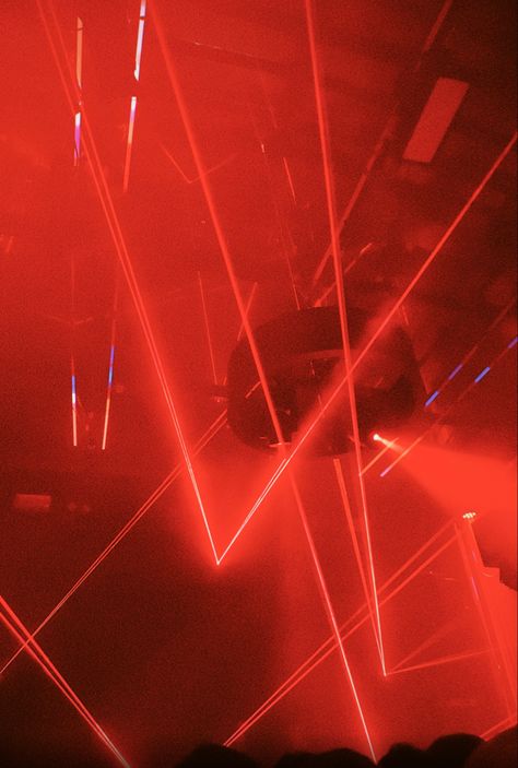 vibey lights lasers red party clubbing rave aesthetic night life Club Lights Aesthetic, Red Club Aesthetic, Techno Party Aesthetic, Lasers Aesthetic, Rave Party Aesthetic, Red Nightclub, Rave Lights, Aesthetic Night Life, Neon Club