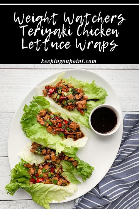 Teriyaki Chicken Lettuce Wraps – Weight Watchers Teriyaki Chicken Lettuce Wraps, Asian Turkey Lettuce Wraps, Asian Chicken Wraps, Keeping On Point, Lettuce Wraps Healthy, Asian Lettuce Wraps, Chicken Lettuce Wraps Recipe, Turkey Lettuce Wraps, Weight Watchers Meal Plans