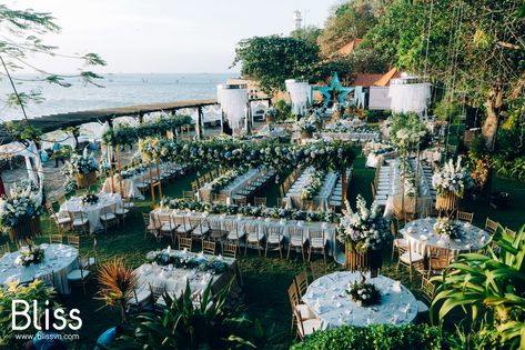 Vietnam Beach Wedding - Bình An Village Vũng Tàu - Bliss Wedding Planner Vietnam #vietnamweddingplanner #blissweddingplanner #vietnamweddingplanner #vietnamweddingdecor #weddingceremony #binhanvillagevũngtàu #gardenwedding #vietnamweddingdecoration #vietnamdestinationwedding #vietnambeachwedding Vietnam Destination Wedding, Vietnam Destinations, Vietnam Wedding, Gardens Of Babylon, Romantic Dream, Floral Table Runner, Wedding Vision, Beach Destination Wedding, Sam Smith