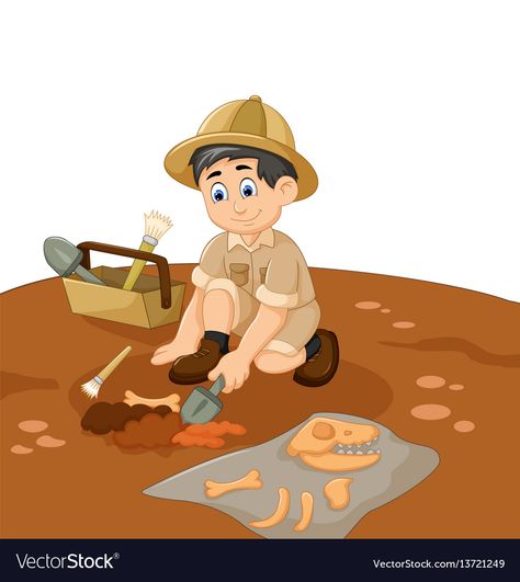 Archaeology For Kids, Science Clipart, Teaching Preschool, Drawing Easy, Creative Drawing, Cartoon Images, Earth Science, Archaeology, Easy Drawings