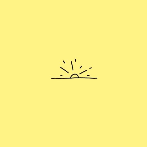 Sunrise Doodle, Sunrise Tattoo, Yellow Sunrise, Widget Ideas, Girl Things, Yellow Background, 00 00, App Icon, Art Tutorials