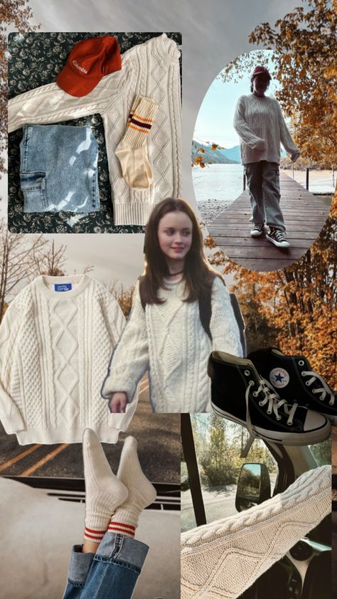 My white Rory sweater styled as a granola Gilmore girl Rory Sweater, Gilmore Girls Sweater, Rory Gilmore Style, Gilmore Girl, Rory Gilmore, Gilmore Girls, White Sweaters, Sweater Fashion, Halloween Outfits