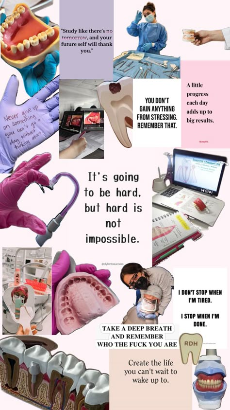 Hygiene Vision Board, Hygiene Motivation, Dentistry Motivation, Dentist School, University Goals, Dentist Career, Dentistry Aesthetic, Dentist Aesthetic, Dental Notes