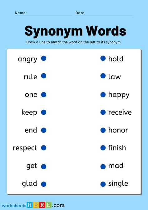 Matching Synonym Words Activity Pdf Worksheets, Basic Synonyms Words List For Kids - WorksheetsHere.com Synonyms For Kind, Synonyms For Many, Quickly Synonyms, Before Synonyms, Synonyms Words, Very Important Synonyms, Learning A New Language, Words List, New Language