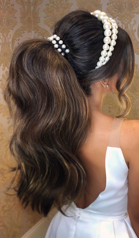 Fancy Ponytail Hairstyles Wedding, Fancy Ponytail Hairstyles, Ponytail Hairstyles Wedding, Power Ponytail, Fancy Ponytail, Low Ponytails, Braided Ponytails, Hairstyle Ponytail, Sleek Braided Ponytail