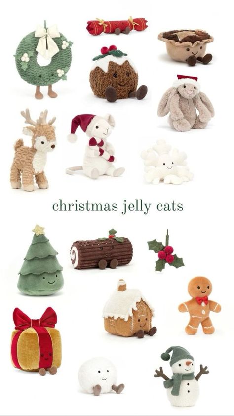 Jelly Cat Toys, Jelly Cat Christmas Tree, Christmas Soft Toys, Jelly Cats Christmas, Christmas Jelly Cat, Jelly Cat Christmas, Christmas Jelly Cats, Jelly Cat Teddy, Cute Jelly Cats