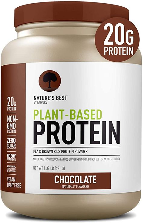 Amazon.com: Nature's Best Plant Based Vegan Protein Powder by Isopure - Organic Keto Friendly, Low Carb, Gluten Free, 20g Protein, 0g Sugar, Chocolate, 20 Servings: Health & Personal Care Protein Dairy Free, Keto Protein Powder, Monk Fruit Sweetener, Dairy Free Protein, Best Vegan Protein, 20g Protein, Plant Protein Powder, Plant Based Vegan, Plant Based Protein Powder