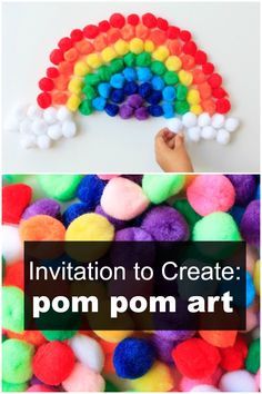 No Mess Crafts, Pom Pom Art, Art Activity For Kids, Babysitting Ideas, Babysitting Crafts, Easy Toddler Crafts, Diy Pom Pom, Easy Arts And Crafts, Pom Pom Crafts