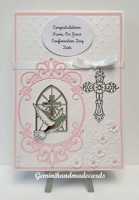 Confirmation Cards Handmade, Confirmation Cards, Card Pattern, Easel Cards, Special Cards, Daughter Of God, Girls Life, Baby Cards, Special Day