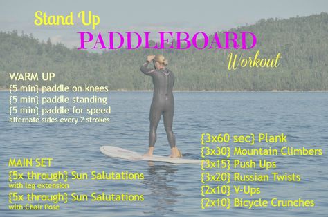 A Stand-Up Paddleboard Workout that you must try! #SUP #workout #fit Table Yoga, Paddle Boarding Outfit, Paddle Board Yoga, Stand Up Paddling, Sup Stand Up Paddle, Month Workout, Standup Paddle Board, Sup Yoga, Sup Surf