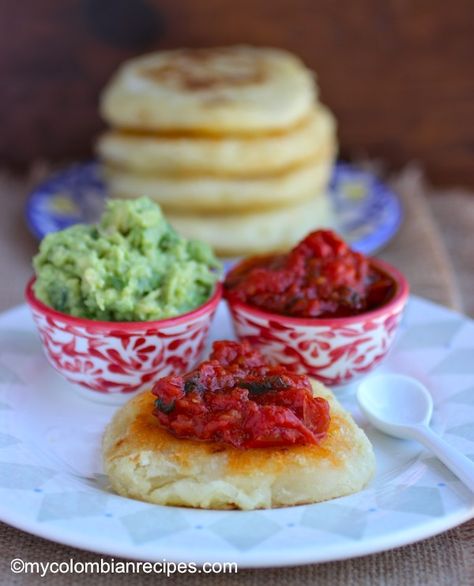 Arepas de Yuca (Cassava Arepas) | My Colombian Recipes Yuca Arepas, Cassava Arepas, Arepas Recipe, Colombian Recipes, Homemade Pita, Homemade Pita Bread, Colombian Food, Afternoon Snack, Latin Food