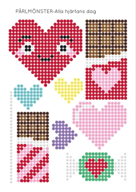 Happy Birthday Perler Bead Patterns, Valentine’s Day Perler Bead Ideas, Valentines Perler Bead Patterns, Easter Perler Bead Patterns, Perler Bead Heart, Perler Food, Christmas Perler Beads, Pony Bead Projects, Hamma Beads Ideas