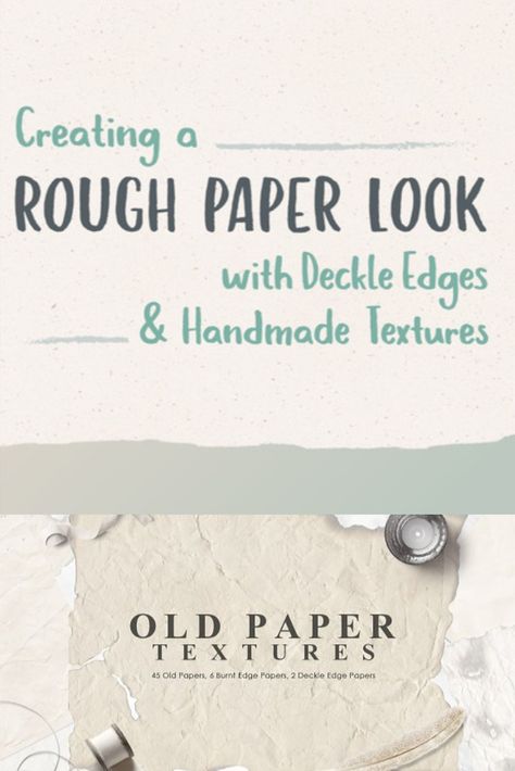 How to Create a Rough Paper Look with Deckle Edges & Handmade Textures How To Age Paper, Old Paper, Paper Texture, Textured Background, Art Journal, Card Stock, Step By Step, Place Card Holders, Craft Ideas