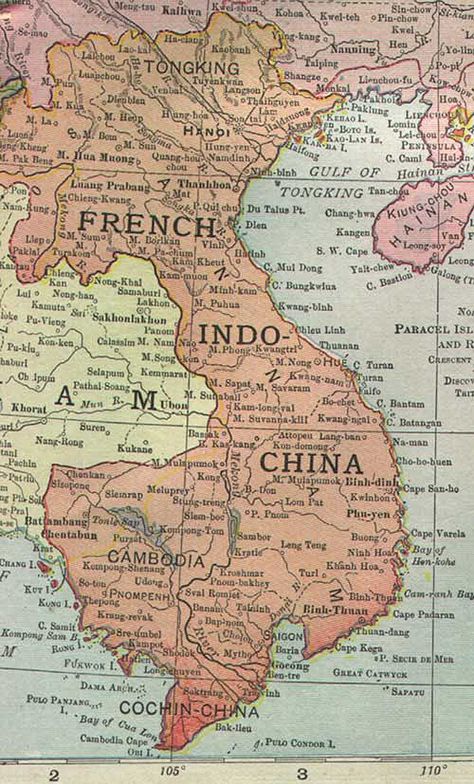 Historical Map - French Indochina 1913 Nanning, Vietnam History, Asia Map, South Vietnam, Asian History, Ancient Maps, Map Globe, Old Maps, Antique Maps