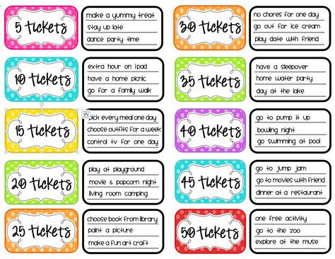 Ticket Reward System Behavior Chart Reward Ideas, Summer Rewards For Kids, Chore Chart With Reward System, Behavior Reward Ideas, Summer Reward System For Kids, Summer Behavior Chart For Kids, Rewards For Good Behavior At Home, Good Behavior Rewards At Home, Behavior Rewards At Home