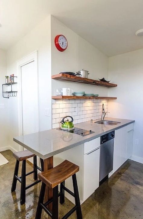 250 sq ft Vancouver Tiny House for sale 004 Tiny House Kitchen Storage, Studio Apartment Kitchen, Apartment Kitchen Organization, Basement Suite, Apartemen Studio, Laminate Counter, Small Apartment Kitchen, Kabinet Dapur, Beautiful Kitchen Designs