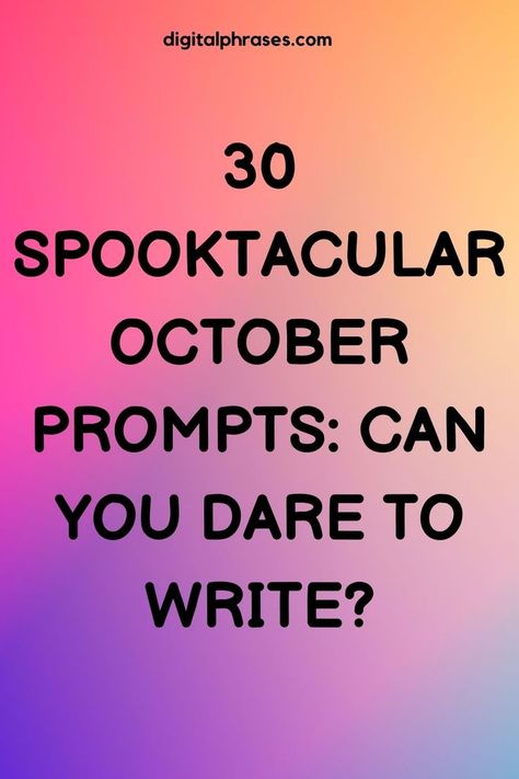 Unlock your creative potential this October with our handpicked collection of October writing prompts! Dive into the season's magic and craft compelling stories. Get inspired today! October Writing Prompts, October Writing, 30 October, Story Prompts, Writing Inspiration, Writing Prompts, Get Inspired, Writing