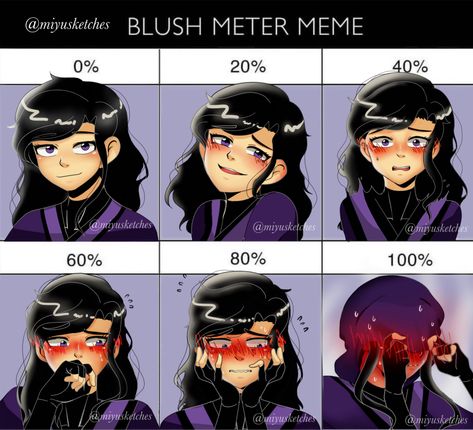 Make Me Blush Anime, Try To Make Me Blush Anime, Make Me Blush Chart, Blush Chart Anime, Ninjago Oc Shuna, Ninjago Oc Shuna X Lloyd, Blush Meter Drawing, Try To Make Me Blush, Blush Chart