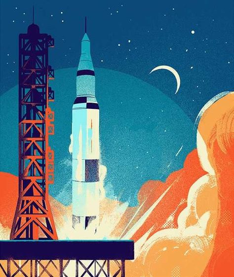 Space Travel Illustration, Space Exploration Illustration, Nasa Illustration, Apple Science, Space Travel Posters, Disney Minimalist, Rocket Space, Icon Set Design, Science Magazine