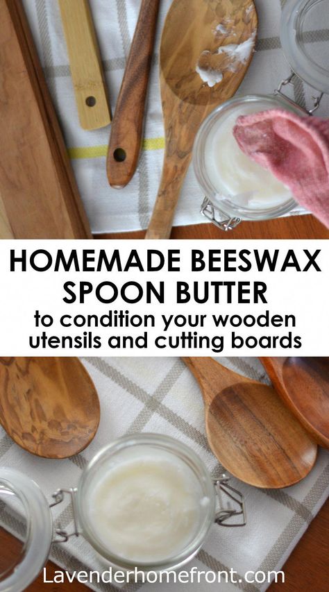 Beeswax Wood Conditioner, Beeswax Wood Sealer, Board Butter Recipe, Beeswax For Wood, Wood Butter Recipe, Beeswax Wood Finish, Wood Oil Diy, Beeswax Diy Ideas, Wood Utensils Diy