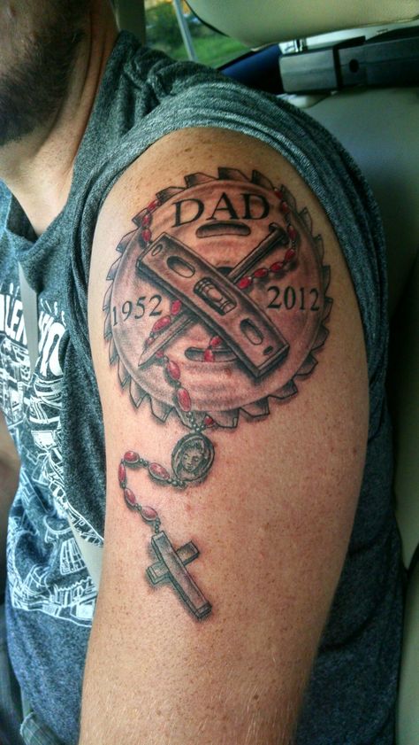 For my carpenter father Hammer Tattoo Carpenter, Carpentry Tattoo, Woodworking Tattoo Ideas, Pops Tattoo, Carpenter Tattoo, Ford Tattoo, Best Tattoo Ideas For Men, Lily Tattoos, Hot Rod Tattoo