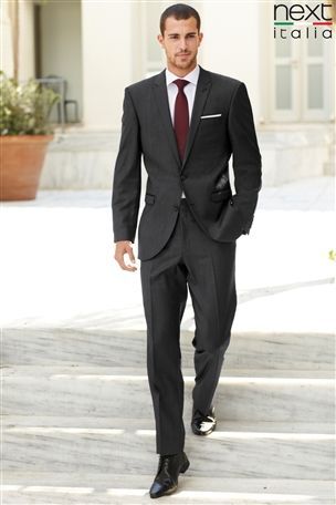 Grey suit and burgundy tie for groomsmen. Grey Tux, Charcoal Suit, Burgundy Tie, Vintage Polo Ralph Lauren, Clothing Stores, Vintage Polo, Charcoal Gray, Charcoal Grey, Polo Ralph