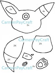 Yarnland aka CarmenPay Craft: Umbreon Plush Tutorial Gengar Plush Pattern, Eevee Plush Pattern, Pokemon Plush Sewing Pattern, Umbreon Plush Pattern, Espeon Plush, Play Pokemon, Soft Toy Patterns, Pokemon Plush, Pokemon Go