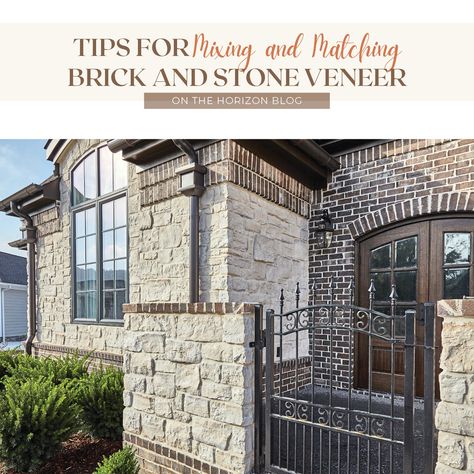 Mix Brick And Stone Exterior, Brick Stone And Siding Exterior, Brick And Stone Home Exterior, Brick And Siding Exterior Combinations, Stone Veneer Exterior Houses, Brick And Stone Exterior Combinations, Brick And Siding Exterior, Horizon Stone, 2024 Plan