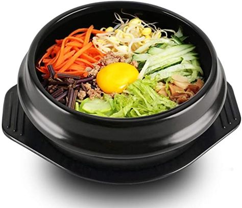 EgBert Korean Dolsot Bowl Big Sized Earthenware Stone Pot Bibimbap Cooking + Trivet Set Rice Bowl - 14 : Amazon.co.uk: Home & Kitchen Dolsot Bibimbap, Stainless Steel Food Containers, Stone Bowl, Food Container, Rice Bowl, Rice Bowls, Hot Pot, Korean Food, Food Containers