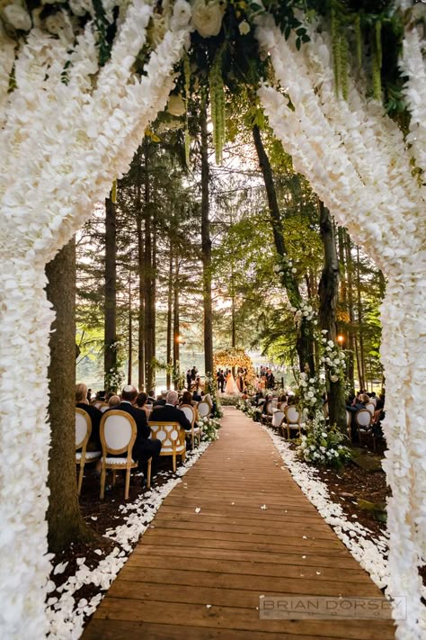 Non Basic Wedding Ideas, Wedding Locations Aesthetic, Wedding Ideas Indoor Simple, Wedding Venue Twilight, Places For Wedding Ceremony, Daytime Fall Wedding, Enchanted Wedding Bridesmaid Dresses, Wedding Venues Outdoor Trees, Wedding Curtain Entrance Outdoor Ceremony