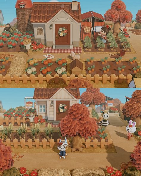 Happy Thursday friends! 🚜 🌾 Thank you @acnhtreasureisland Animal crossing new horizons ACNH Nintendo switch wholesome gaming cozy design fall autumn cottagecore island idea inspiration aesthetic cosy decor build inspo game photography cute villagers small town vibes happy friendship towncore farm 🏷️ #acnh #acnhdesigns #crossingcreations #nookspiration #animalcrossingnewhorizons #animalcrossingcommunity #acnhfarm #acnhfall Animal Crossing House Ideas Outside Villagers, Fall Villagers Acnh, Fall Ideas Acnh, Acnh Autumn Cottagecore, Acnh Farm Island Ideas, Cute Acnh Ideas, Island Design Acnh, Animal Crossing Autumn Island, Animal Crossing Small Town