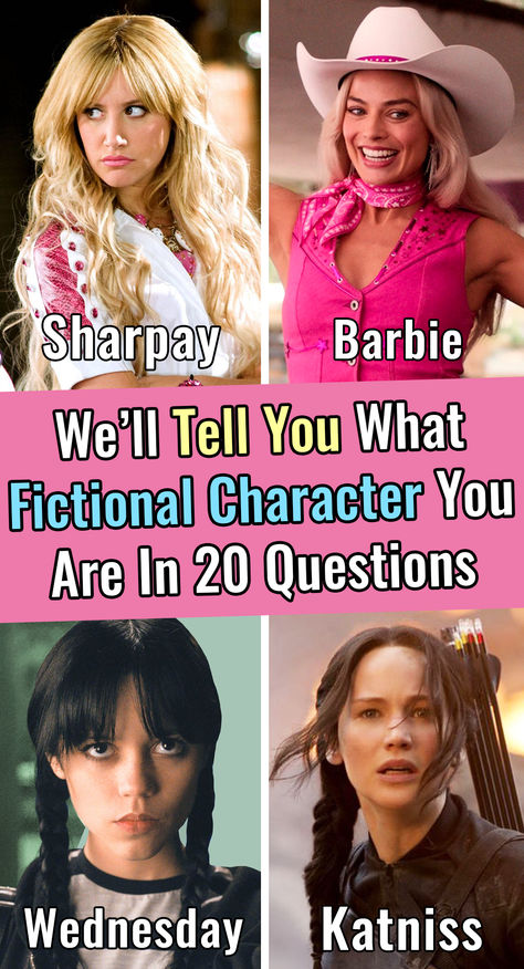 Which fictional character are you? Take this quiz and see! What Barbie Character Are You, Horror Movie Characters Female, What Movie Character Am I Quiz, Which Style Are You, What Disney Character Are You, What Mean Girls Character Are You, Your Month Your Character, Which Barbie Character Are You Quiz, Recast Quizzes