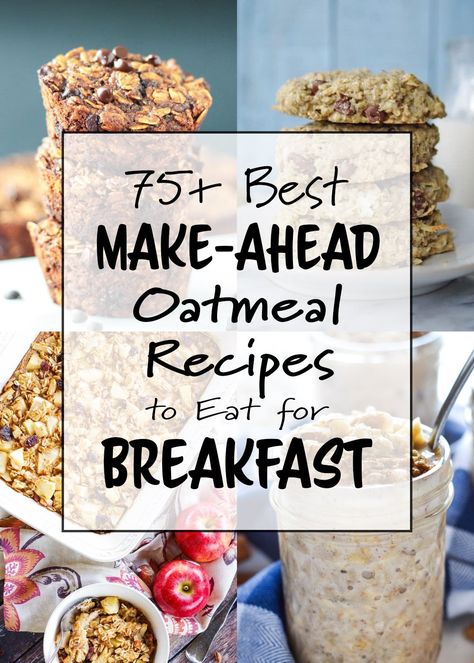 75+ Best Make-Ahead Oatmeal Recipes to Eat for Breakfast Oats Breakfast Bars, Breakfast Ideas For A Group, Oatmeal Bakes, Bars And Cookies, Pancakes Yogurt, Overnight Oats Breakfast, Make Ahead Oatmeal, Yogurt Greek, Kids Brunch