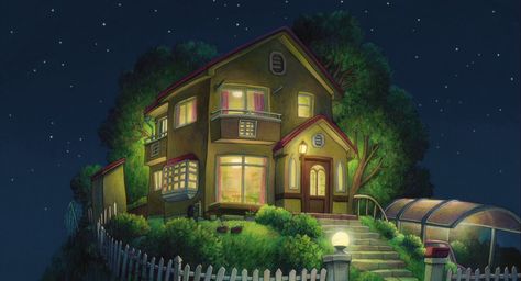 Anime Landscape: House from the movie #Ponyo #Ghibli #AnimeBackground #Ghibli Art Studio Ghibli, Up On Poppy Hill, Anime House, Studio Ghibli Background, Ghibli Artwork, Studio Ghibli Movies, Film Studies, Studio Ghibli Art, Ghibli Art