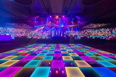 Rec Center, Lights Party, Concert Party, Future Space, Neon City, Nightclub Design, Party Aesthetic, Themed Drinks, Concert Stage