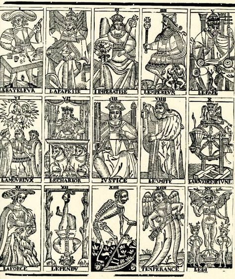 The Strange History of Tarot Ancient Tarot Cards, Tarot History, History Of Tarot Cards, 1920s Tarot Cards, Tarot Study, Antique Anatomy Tarot, Marseille Tarot, Fortune Cards, Gothic Images