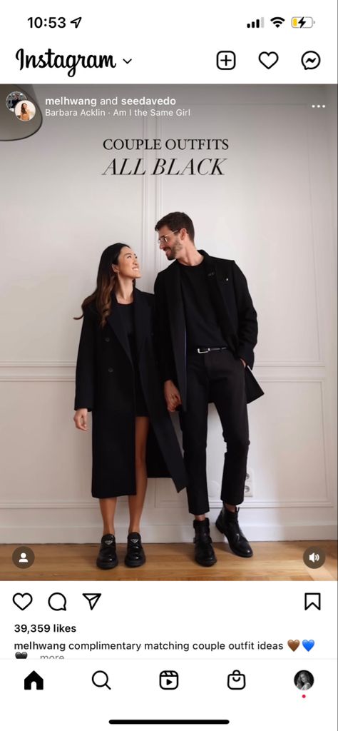 Preppy Coffee Shop, Preppy Coffee, Couple Outfit Ideas, Girl Couple, Matching Couple Outfits, Couple Outfits, Matching Couples, All Black, Fashion Inspo