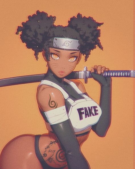 “Flee on sight” #fakeSavianStudios Black Jjk Oc, Black Naruto Characters, Black Oc Female, Black Hairstyles Women, How To Draw Women, Black Character Design Female, Black Art Drawings, Female Artwork Art, African American Aesthetic