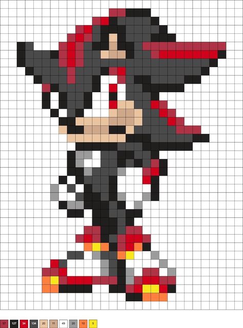 Get over 30 patterns for Sonic perler beads! There are a variety of characters and symbols from this best selling Sega video game, including Tails, Knuckles, and more. Perler Bead Sonic The Hedgehog, Perler Video Games, 12x12 Pixel Art, Sonic Beads Pattern, Shadow The Hedgehog Perler Beads, Shadow Perler Beads, Sonic The Hedgehog Pixel Art, Sonic The Hedgehog Crafts, Perler Beads Characters