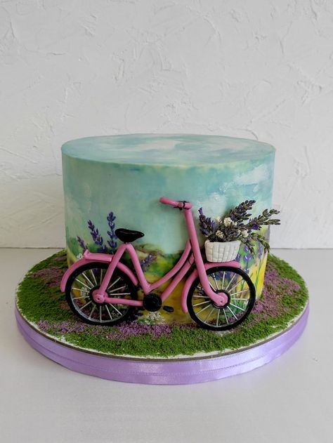 Cycling Cake, Bicycle Cake, Parisian Theme, Fondant Tutorial, Pretty Birthday Cakes, Girl Cakes, Cake Designs, Girl Birthday, Fondant