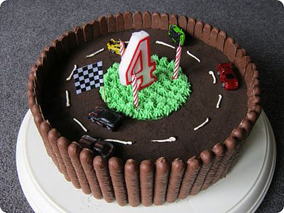 monkey makes three: My Creative Space: Race Track Cake Simple Car Birthday Cake, Simple Race Car Cake, Race Cake Ideas, Simple Car Cake, Road Birthday Cake, Racing Car Cake, Race Track Cake, Car Cakes For Boys, Road Cake