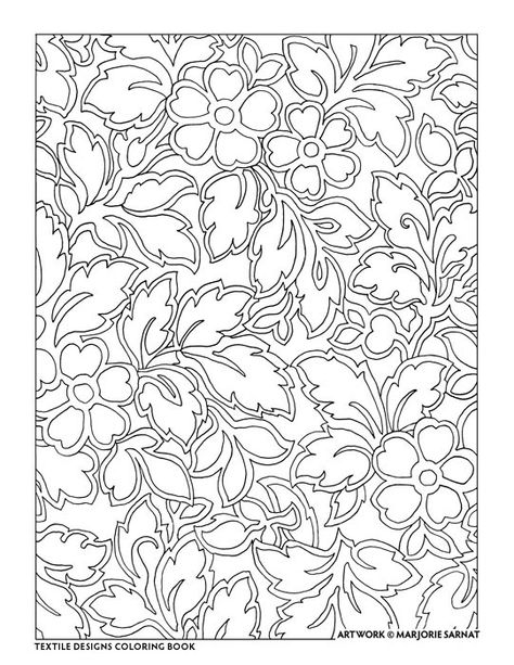 Marjorie Sarnat, Adults Coloring, Persian Art Painting, Designs Coloring Books, Motif Batik, Textile Designs, Easy Coloring Pages, Handwork Embroidery Design, Art N Craft