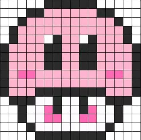 ~Kirby~ Pixel Art Mashrom, Mushroom Kandi Pattern, My Melody Perler Beads Pattern, Chibi Perler Bead Patterns, Mario Mushroom Pixel Art, Mushroom Perler Bead Patterns, Pixel Art Cute Kawaii, Cute Pixel Art Kawaii, Mario Mushroom Perler