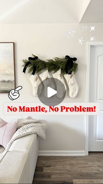 Emma Villaneda on Instagram: "#Ad Using @velcrobrand ONE-WRAP® Cable Ties and EASY HANG™ CORD STRAPS to hang up your Holiday Stockings!   No mantle, no problem! I love that they are reusable and adjustable! Perfect for Holiday DIYs.  Shop these VELCRO® Brand ONE-WRAP® Cable Ties, “EASY HANG™ CORD STRAPS and more on my Amazon Storefront.   HOW TO SHOP:  -Click the Link in my profile  -Select ‘Amazon Storefront’  -Click ‘VELCRO(R) Brand products’   #VELCROBrand #EasyDoesIt #DIY #Christmas #Holiday #hack #homedecor #craft #lifehacks #home #design" Christmas Stockings Apartment, Stockings In Apartment Christmas, Hang Stockings No Mantle, Alternative Stocking Hanging Ideas, Christmas Stockings No Mantle, Hang Stockings On Wall, Stockings Without Mantle, Stockings No Mantle, Stockings On Wall Ideas