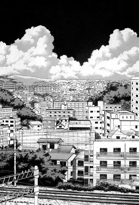 Japan Anime City, Cityscape Drawing, Sky Anime, Anime City, Landscape Concept, Background Drawing, Food Kids, Architecture Painting, White Illustration